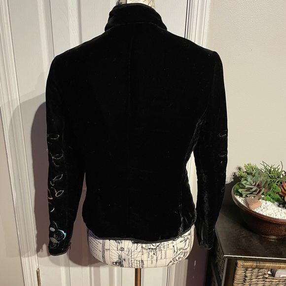 Velvet Vintage Embellished Embroidery Floral Whimsgoth Cottage Western Folkloric - Picture 4 of 8